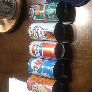 5 pull tab cans rc cola ron cey pepsi grafs cola root beer 7up pennsylvania